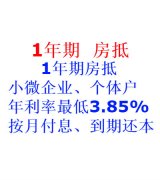 天津房产抵押贷款1年期